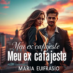 A captivating book cover for a romance novel titled "Meu ex cafajeste me quer de volta" by Maria Eufrasio
