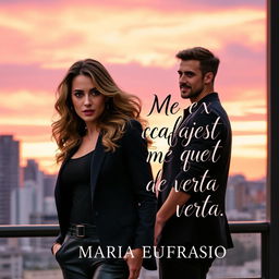 A captivating book cover for a romance novel titled "Meu ex cafajeste me quer de volta" by Maria Eufrasio