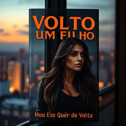 A dramatic book cover featuring a conflicted woman in her thirties looking pensively out of a window, symbolizing deep emotions