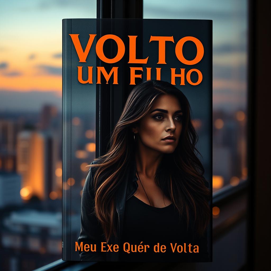 A dramatic book cover featuring a conflicted woman in her thirties looking pensively out of a window, symbolizing deep emotions