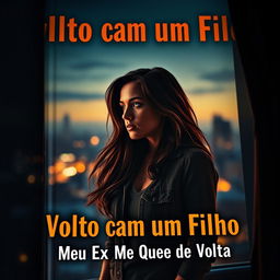 A dramatic book cover featuring a conflicted woman in her thirties looking pensively out of a window, symbolizing deep emotions