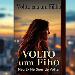 A dramatic book cover featuring a conflicted woman in her thirties looking pensively out of a window, symbolizing deep emotions