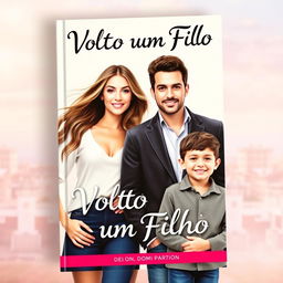 A visually captivating book cover featuring the title "Volto com um Filho" prominently displayed at the top