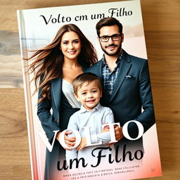 A visually captivating book cover featuring the title "Volto com um Filho" prominently displayed at the top