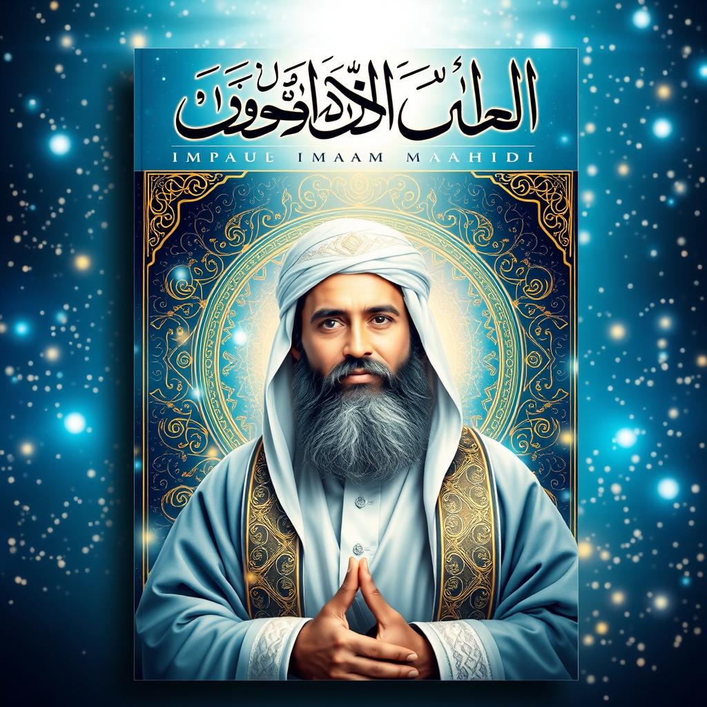 A magazine cover themed around Imam Mahdi, showcasing an artistic representation of Imam Mahdi in a serene and ethereal environment