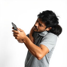 An evocative scene depicting a man with a distressed expression, struggling under the weight of a 27kg child resting heavily on his neck