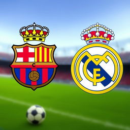 A creatively designed image featuring two football (soccer) club logos