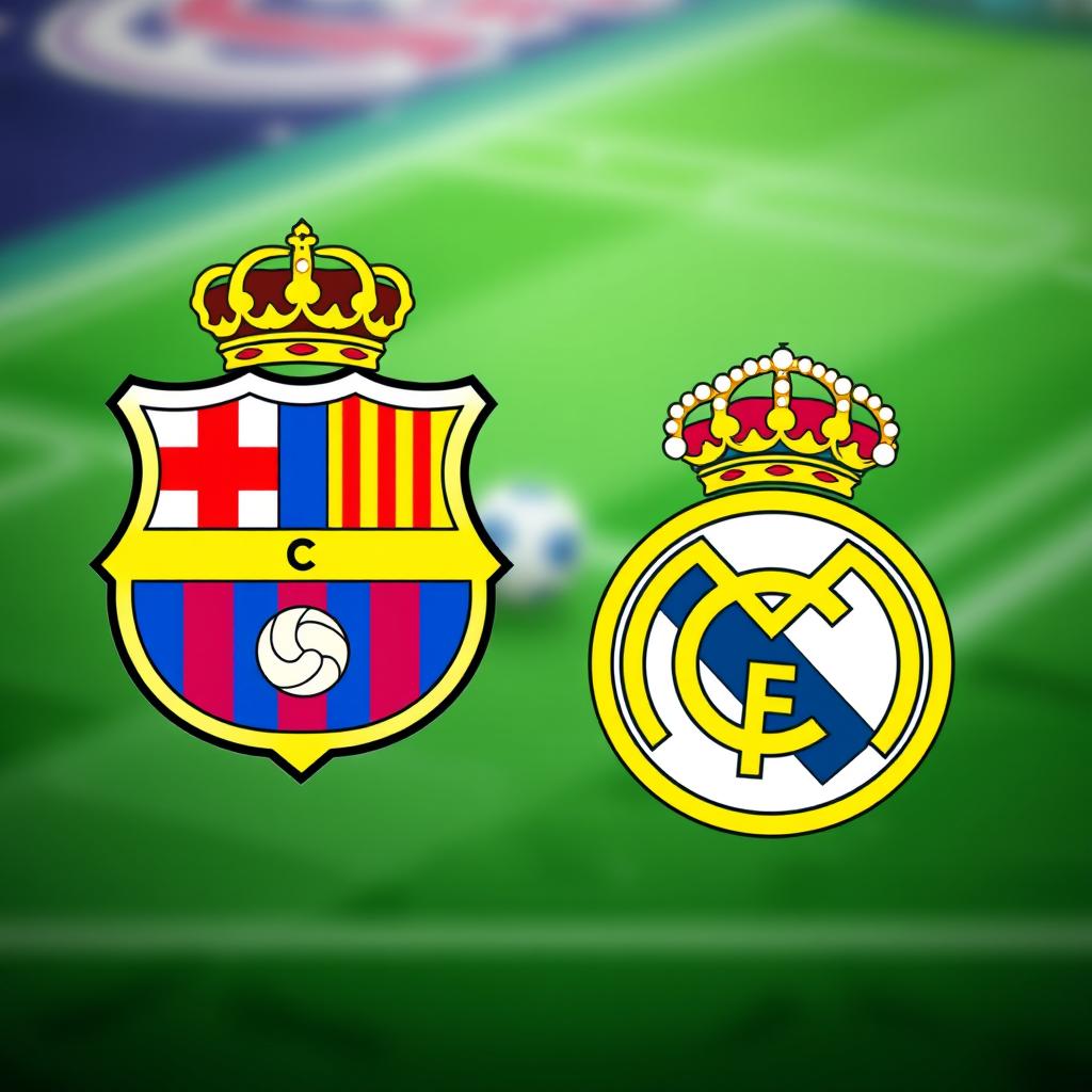 A creatively designed image featuring two football (soccer) club logos