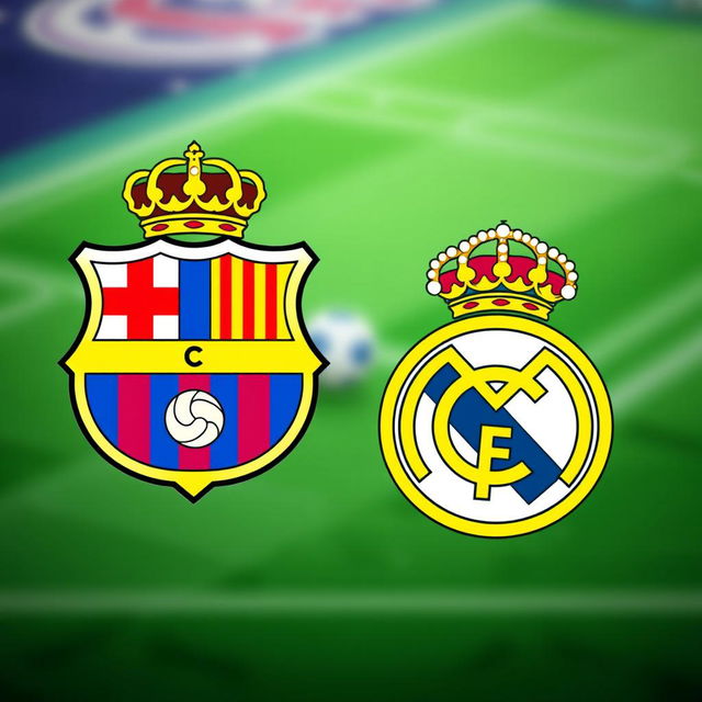 A creatively designed image featuring two football (soccer) club logos