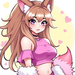 A striking image of a hot female character with long, flowing brownish-blond hair, styled elegantly