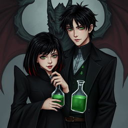 A dark romance scene featuring Draco Malfoy from Harry Potter alongside a character named Liv