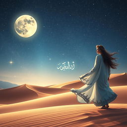 A romantic and mystical scene inspired by the legendary love story of Layla and Majnun