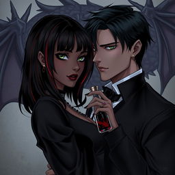 A dark romance-themed illustration featuring Draco Malfoy from the Harry Potter series alongside Liv, a compelling character with dark skin