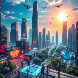 A stunning and imaginative representation of the future, showcasing advanced technology and architecture
