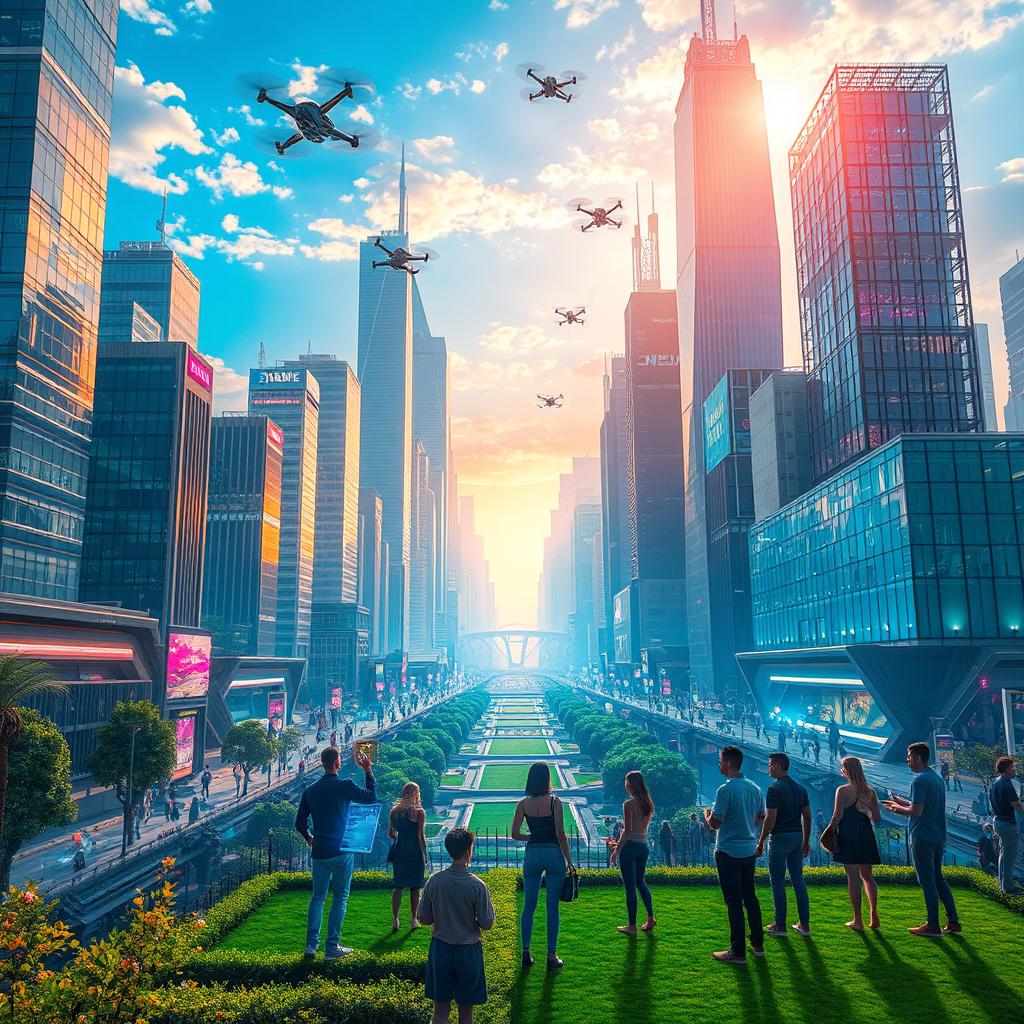 A stunning and imaginative representation of the future, showcasing advanced technology and architecture