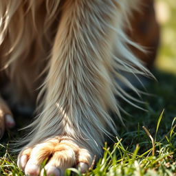 A hyper-realistic close-up of a dog's calf