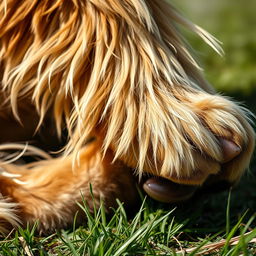 A hyper-realistic close-up of a dog's calf