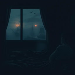 An atmospheric scene inspired by a heartfelt poem, depicting a dimly lit room at night