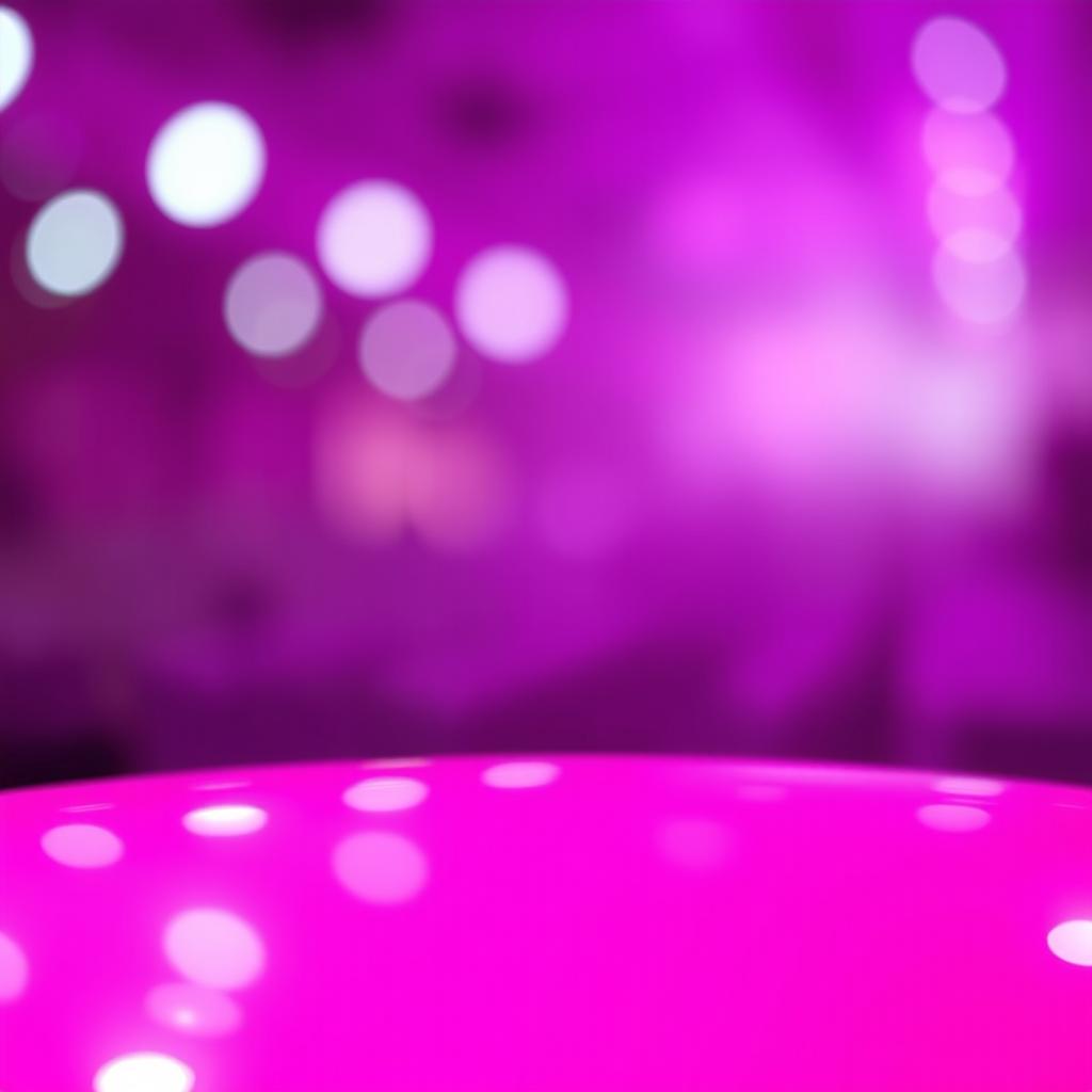 A vibrant, glossy pink surface that has a reflective quality, resembling polished metal or a shiny plastic