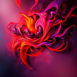 An abstract representation of intense emotion, showcasing vibrant colors and dynamic shapes that evoke passion and energy