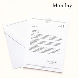 A formal letter dated Monday, January 13th