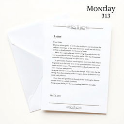 A formal letter dated Monday, January 13th