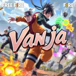 The name 'Vanja' in a bold, artistic 3D font, with a glowing effect, floating in the foreground