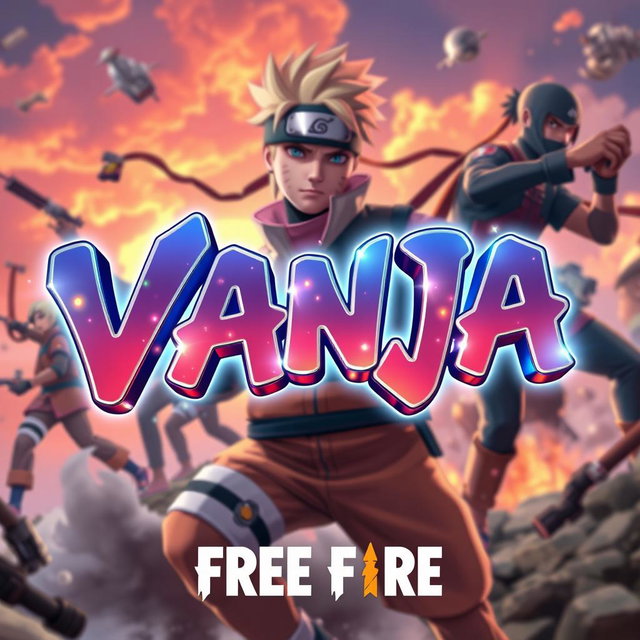 The name 'Vanja' in an eye-catching, luminous 3D font, designed with a stylish glow and unique texture