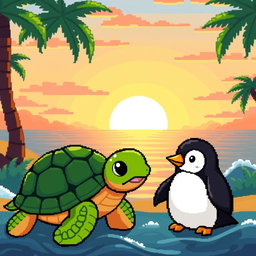 A vibrant pixel art landscape, perfect for a podcast backdrop