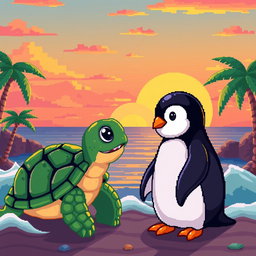 A vibrant pixel art landscape, perfect for a podcast backdrop