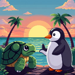 A stunning pixel art landscape, perfectly suited for a podcast theme