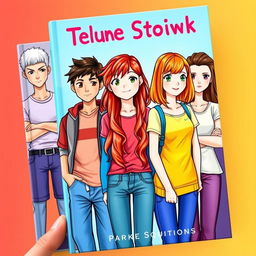 A vibrant book cover featuring seven youths