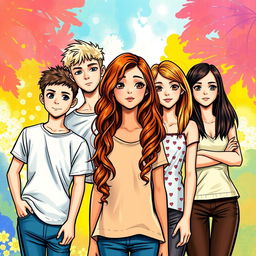 A captivating book cover featuring seven young characters