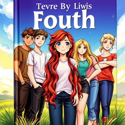 A captivating book cover featuring seven young characters