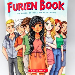 A captivating book cover featuring seven vibrant young characters