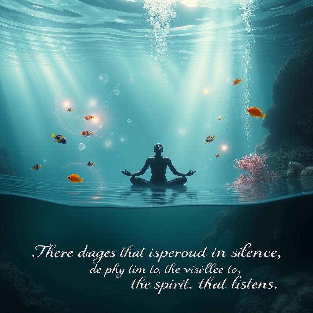 An ethereal and mystical scene depicting the essence of silence and deep listening