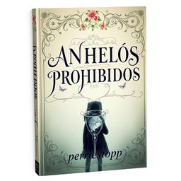 A beautifully designed book cover featuring the title 'ANHELOS PROHIBIDOS' in elegant, bold typography