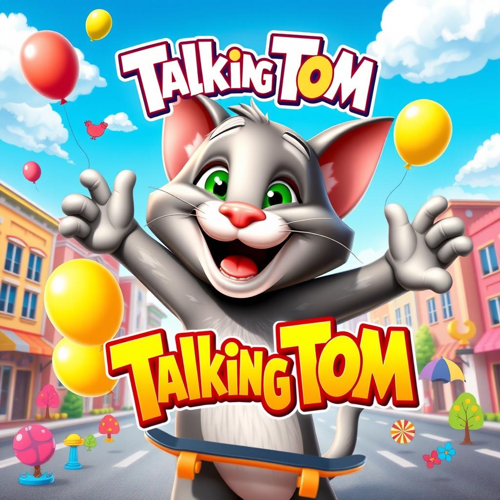 Playful Talking Tom Poster | Vibrant and Colorful