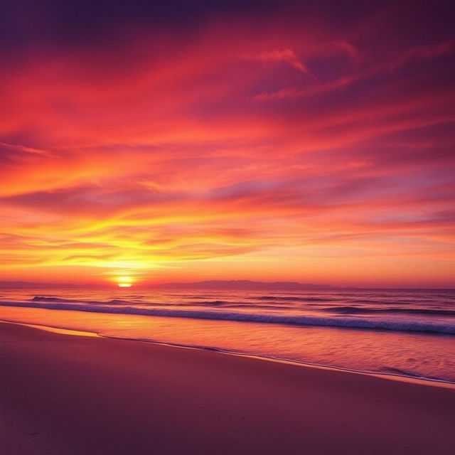 A beautiful sunset background with vibrant colors, featuring deep oranges, pinks, and purples blending seamlessly across the sky