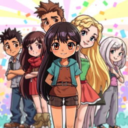 A vibrant and engaging illustration featuring a group of young characters