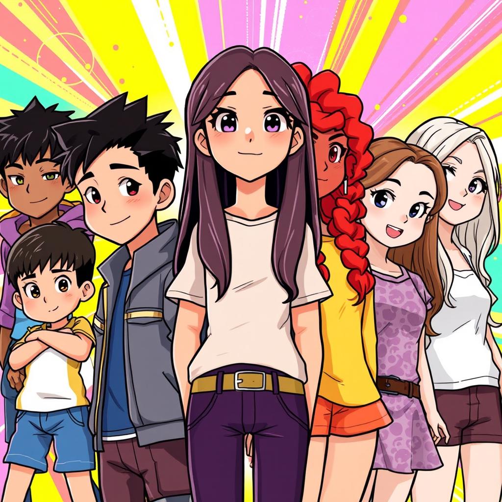 A vibrant and engaging illustration featuring a group of young characters