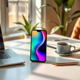 A stunning mockup design showcasing a contemporary smartphone in an elegant environment