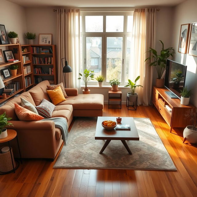 A cozy family living room with a warm and inviting atmosphere