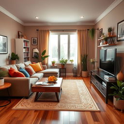 A cozy family living room with a warm and inviting atmosphere