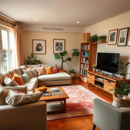 A cozy family living room with a warm and inviting atmosphere