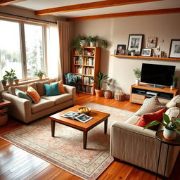 A cozy family living room with a warm and inviting atmosphere