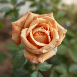 A beautiful brown rose with white highlights, showcasing the velvety texture of the petals