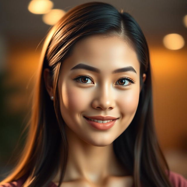 A digitally refined portrait of a person with a perfectly arranged and symmetrical face, showcasing flawless skin and well-defined features