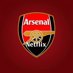 A logo design inspired by the Arsenal football club logo, but instead of the word 'Arsenal', it features the text 'Netflix' prominently
