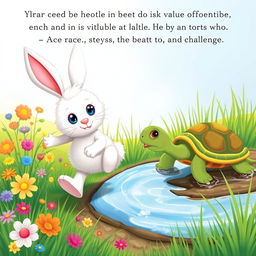 A whimsical story featuring a friendly rabbit and a wise turtle